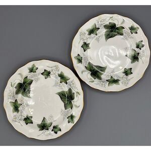 Vintage Duchess Bone China England IVY 2 Small Plates Coasters 70s